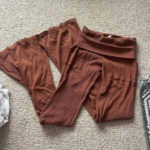 Aerie Rust Flare Pants